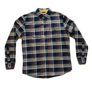 NEW US Polo Assn Plaid Button Down Shirt Long Sleeve Cotton Blend Pocket Thick M